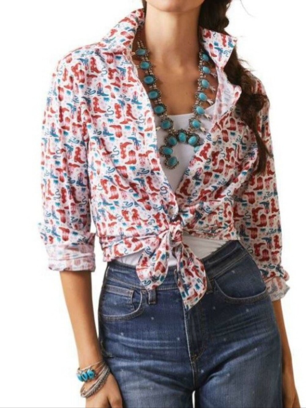 ARIAT BLAZIN BOOTS KIRBY STRETCH SHIRT Sz Small Long Sleeve NWOT